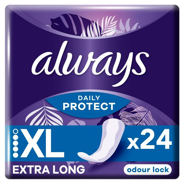 Always Dailies Long+ Pantyliners Extra Protect 24s