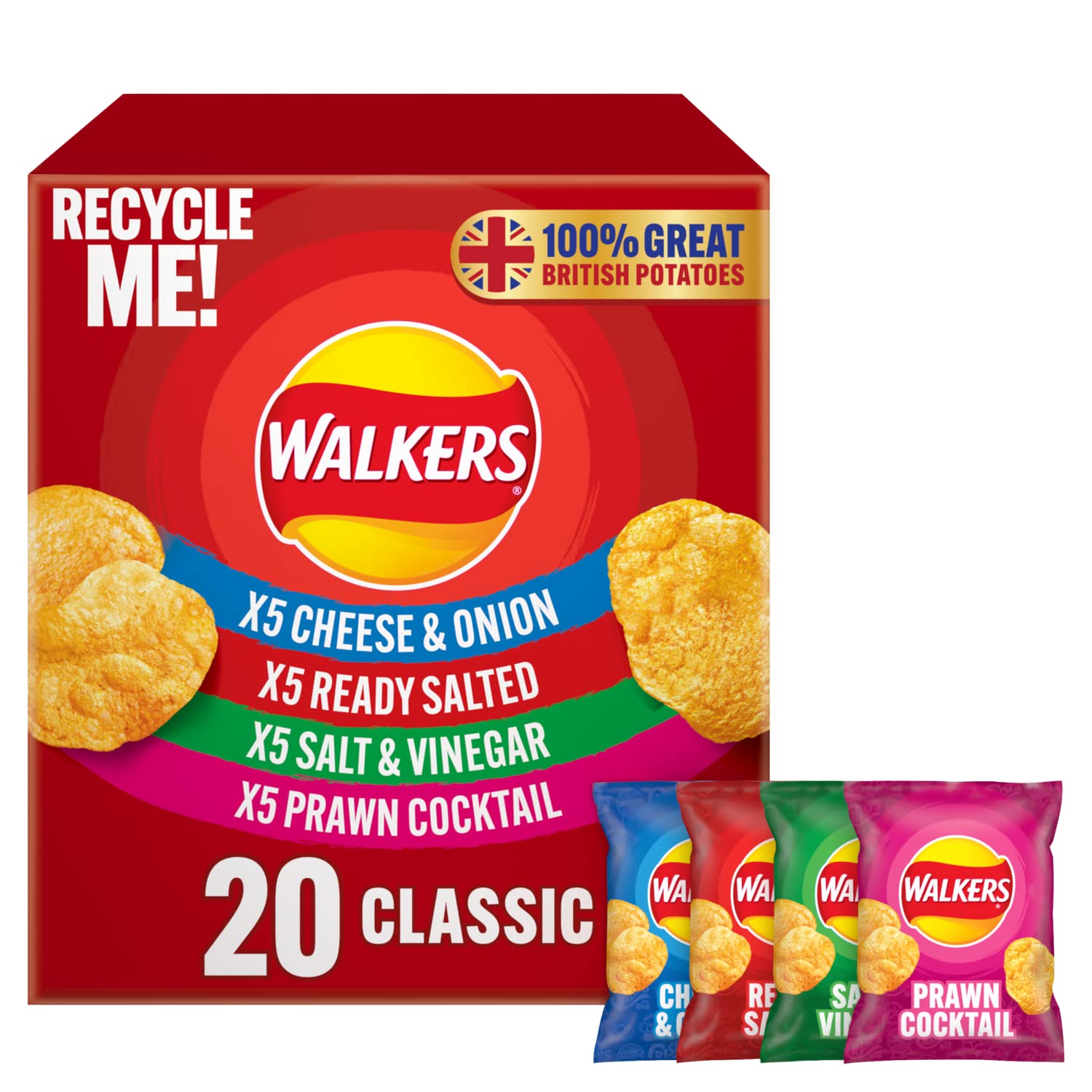 BULK Walkers Classic Variety Crisps Box 12x25g