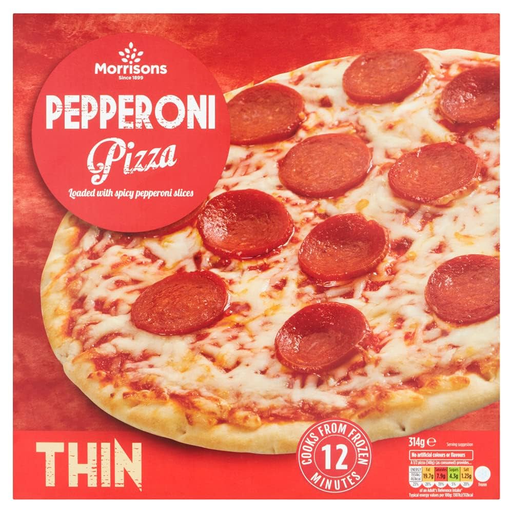 Morrisons Thin Crust Pepperoni Pizza 314g