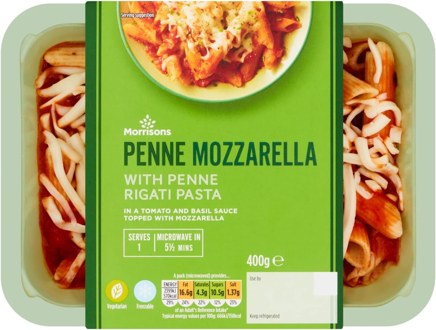 Morrisons Kitchen Penne Mozzarella 400g