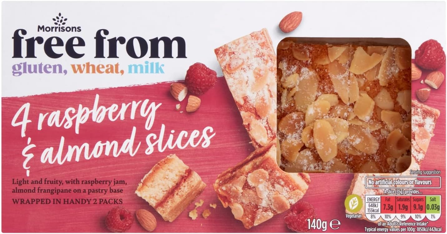 Morrisons Free From 4 Fruity Almond Slices 132g