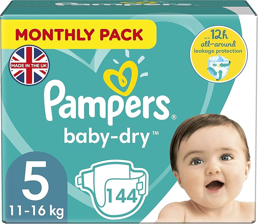 Pampers Nappies Baby Dry Size 5 144 pk