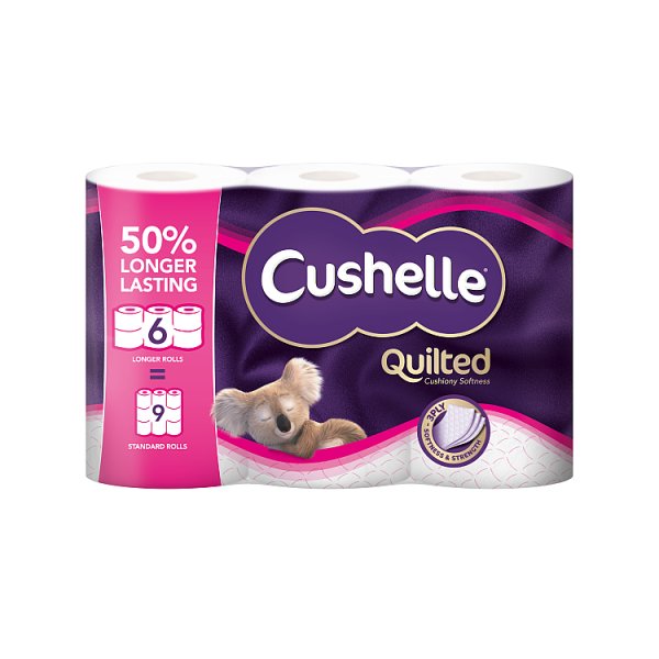 CUSHELLE QUILTED 50% LONGER 6 ROLL