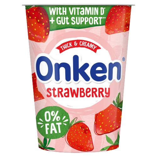 Onken Fat Free Strawberry Yogurt 450g