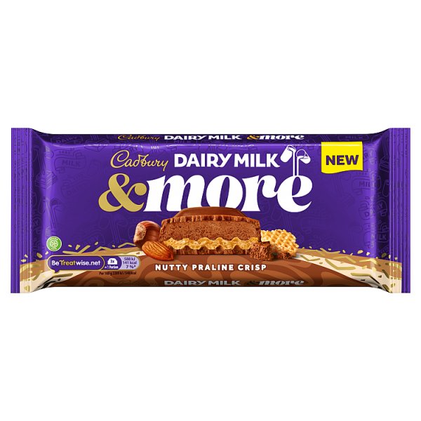 Cadbury Dairy Milk & More Nutty Praline Crisp 180g