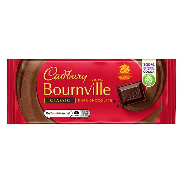 Cadbury Bournville Dark Chocolate Bar 100g *