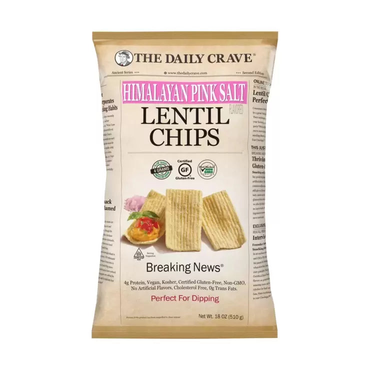 CC The Daily Crave Himalayan Pink Salt Lentil Chips 510g