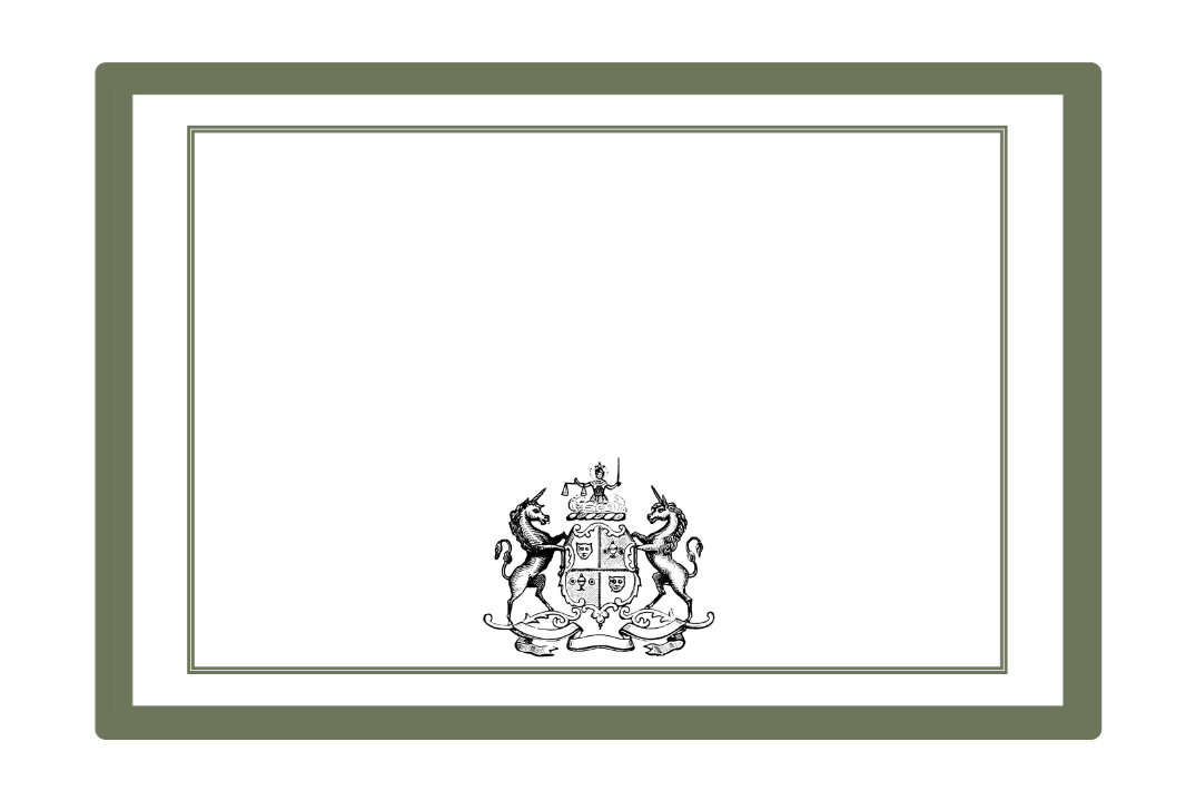 S&G Place Cards Green Crest Pk 25