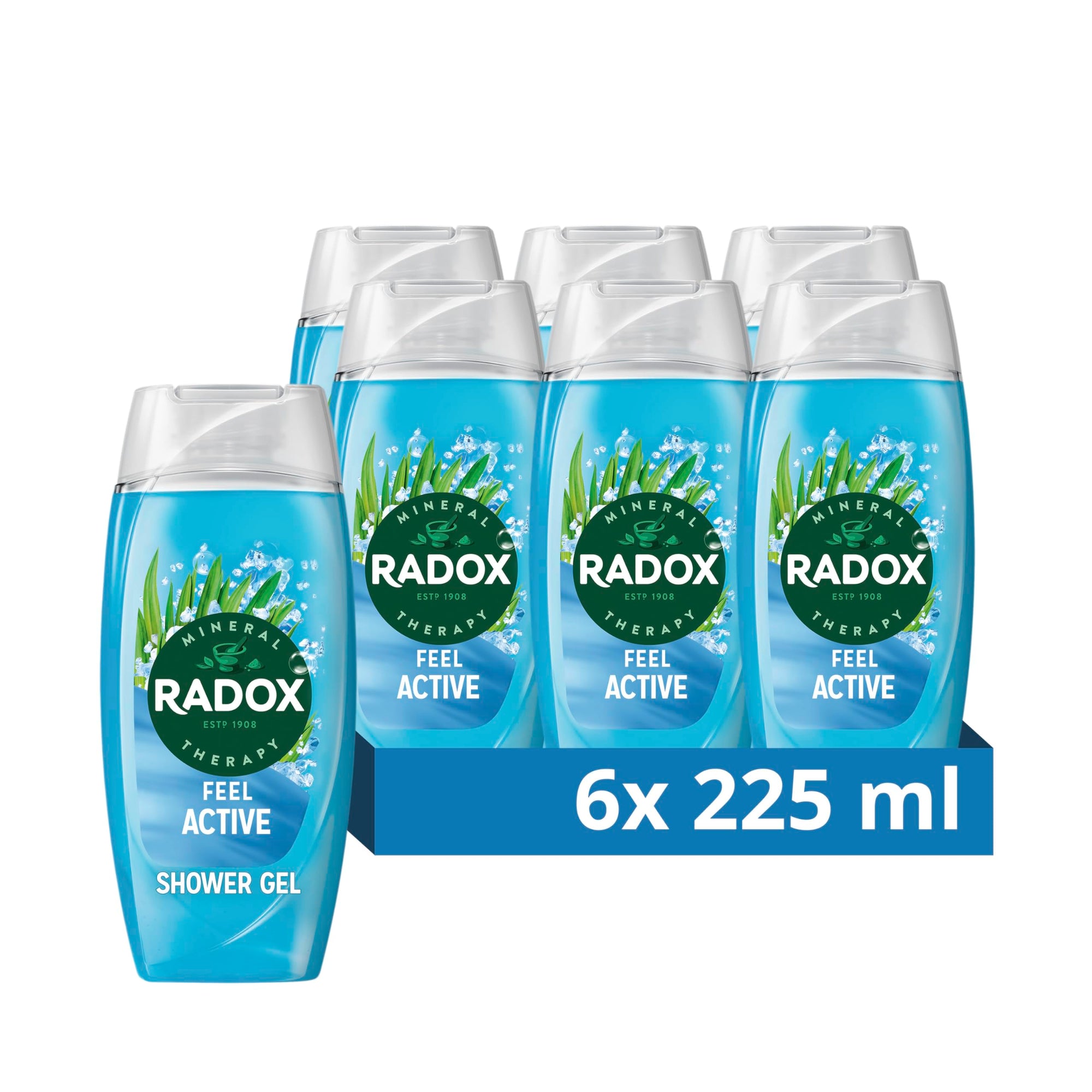 Radox Shower Gel Feel Active 225ml x 6