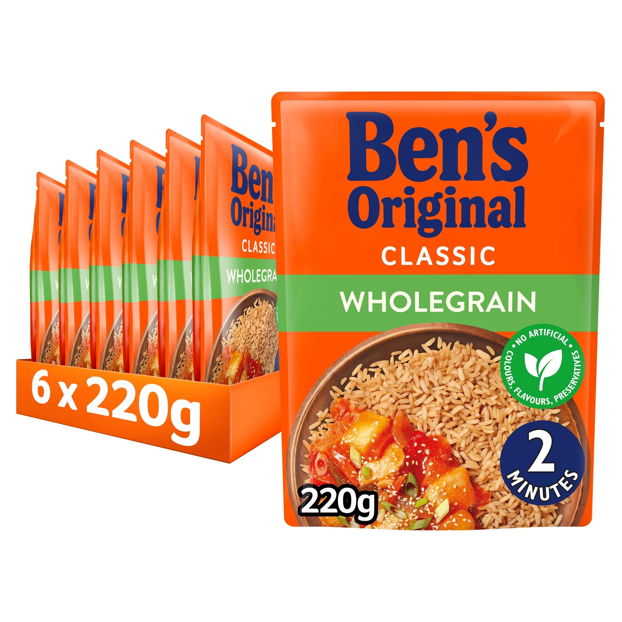 Bens Original Wholegrain Rice 220g - Bulk 6pk