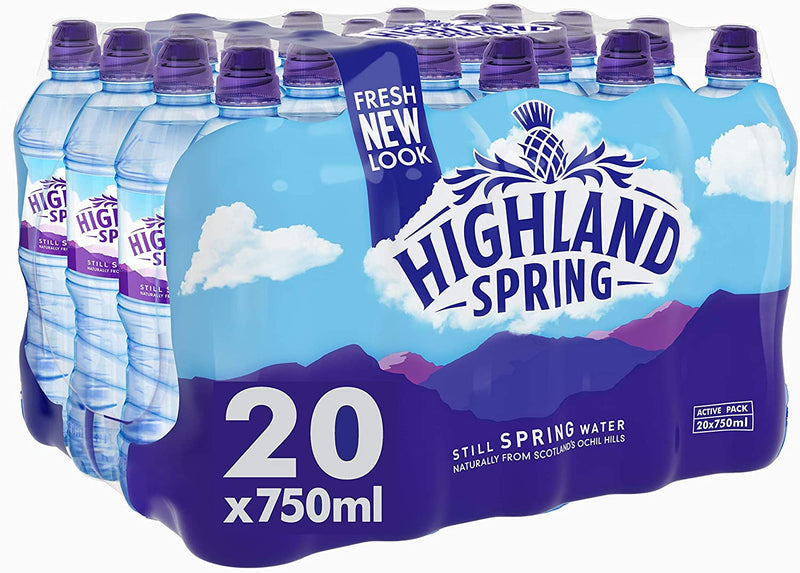 Highland Spring Still Sports Cap Water 750ml x 20 - bulk