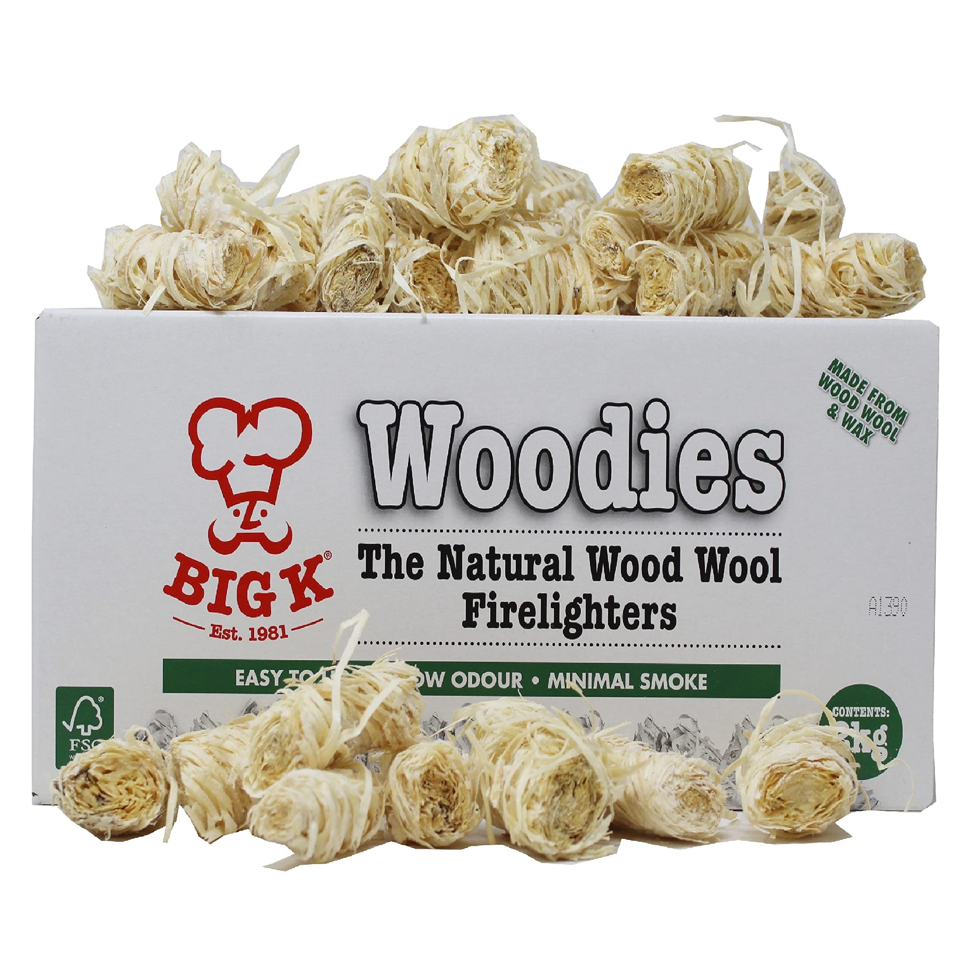 Wood Wool Natural Firelighters FSC 100% 2kg