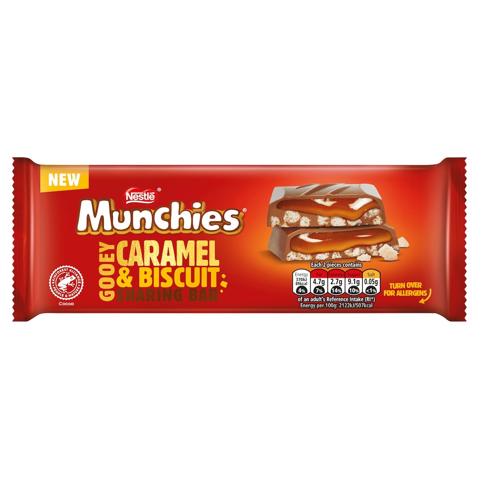Munchies Caramel & Biscuit Chocolate Sharing Bar 87g