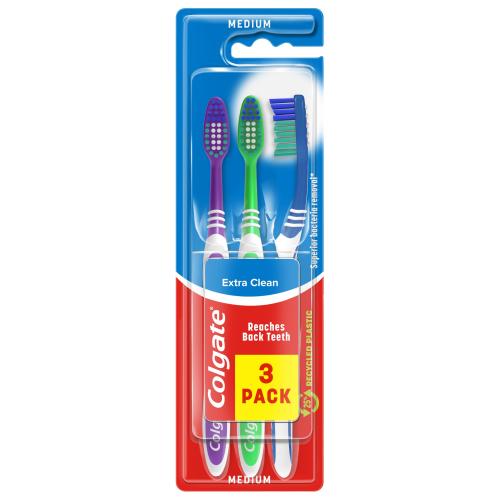 Colgate Extra clean Toothbrush Med 3 pk.