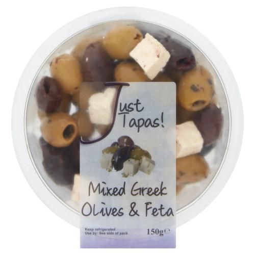 Just Tapas Mixed Greek Olives & Feta 150g