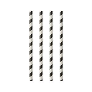 Black/White Paper Straws 20cm 25pk