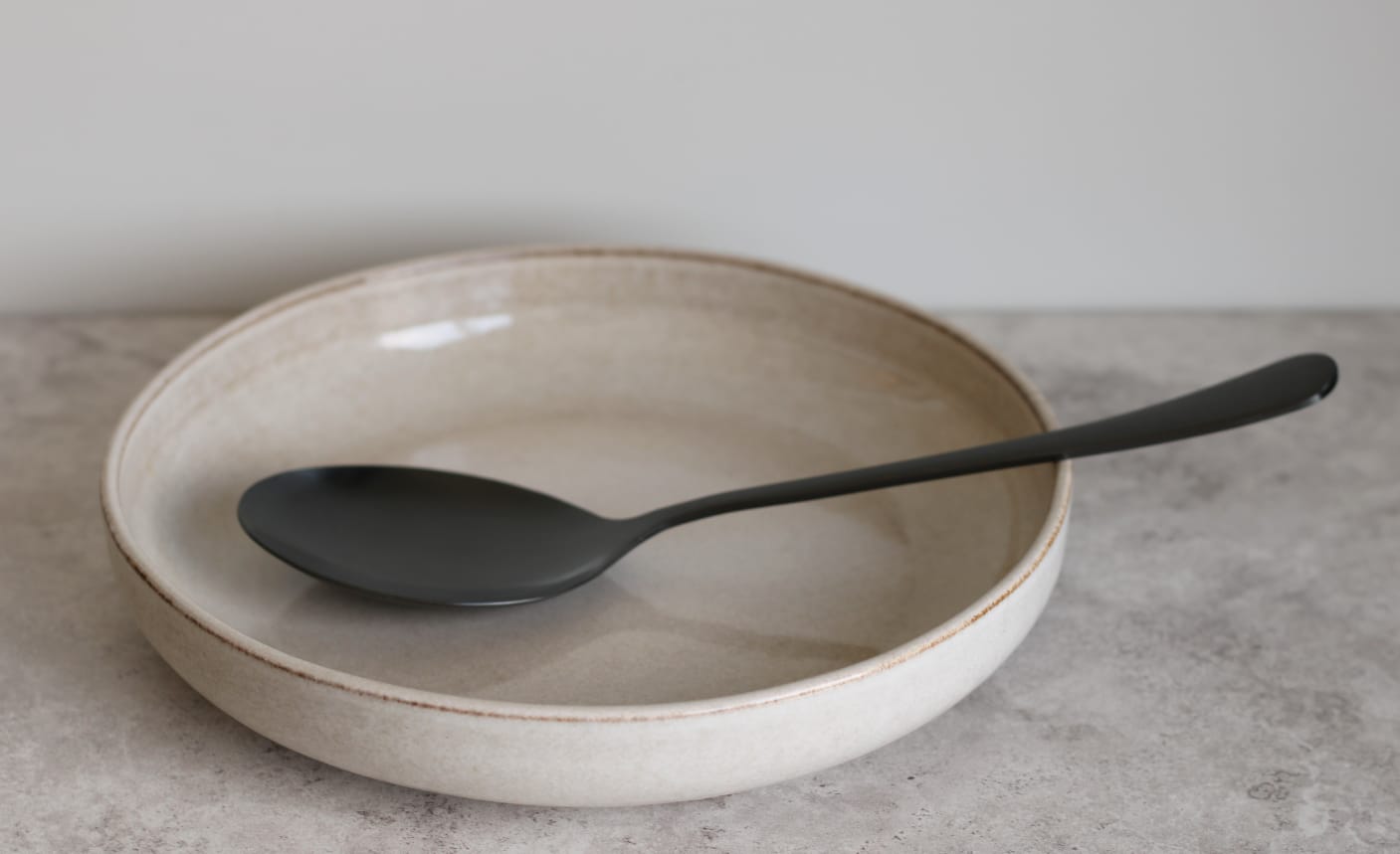 DD SS Matt Blk XL Spoon 25 x 6.5cm