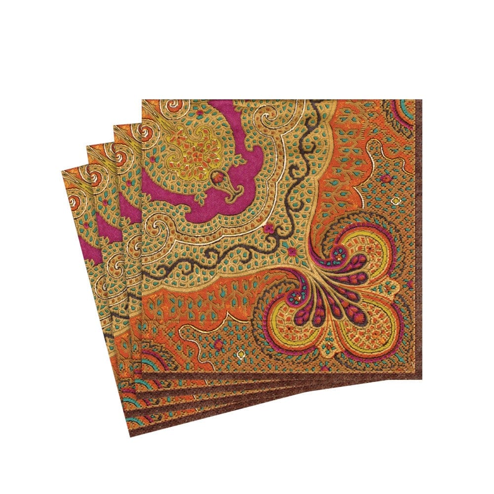 Caspari Spice Jaipur Cocktail Napkins 20pk