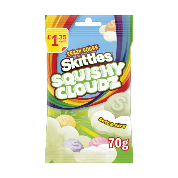 Skittles Squishy Clouds Sour Treat Bag 70g PMP1.35 *