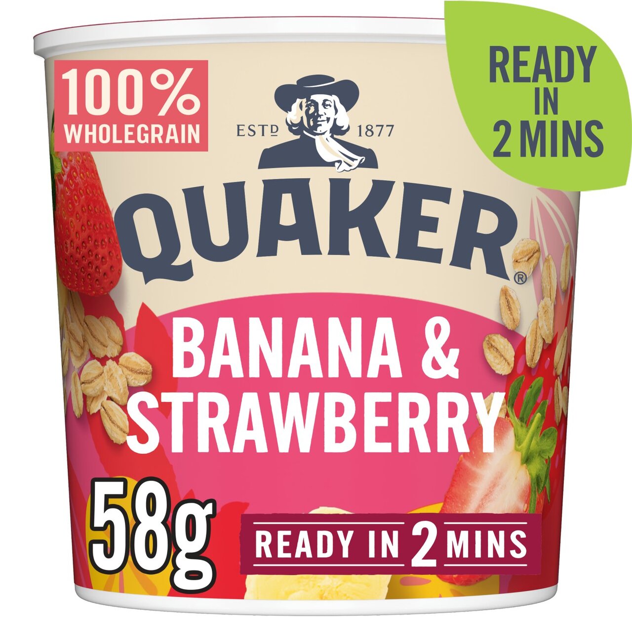 Quaker Oats Oats So Simple Banana & Strawberry Pot 58g