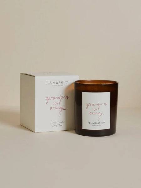 Plum & Ashby Geranium & Orange Scented Candle 220g