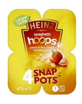 Heinz Spaghetti Hoops Snap Pots 4 pack