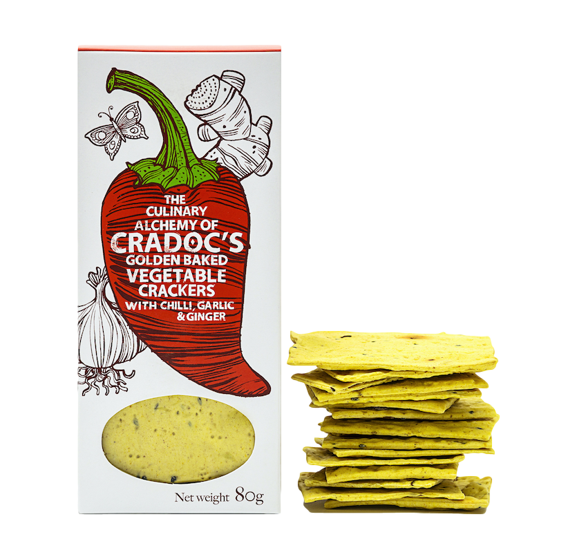 Cradoc's Chilli, Ginger & Garlic Crackers 80g