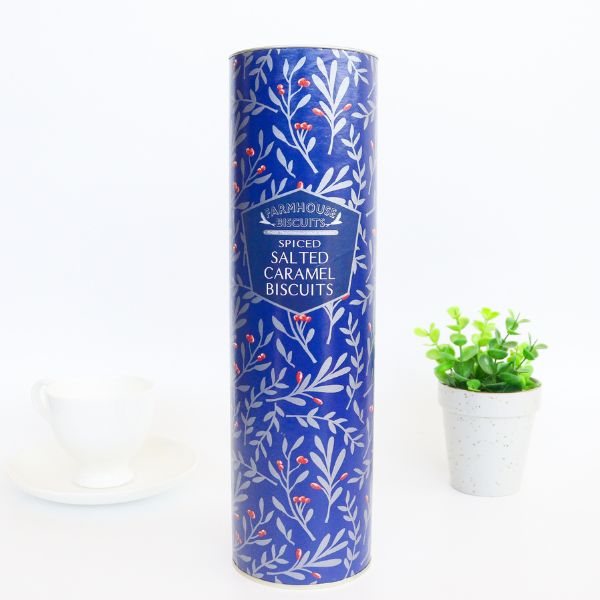Farmhouse Biscuits Holly-Berry Tube, Salted Caramel