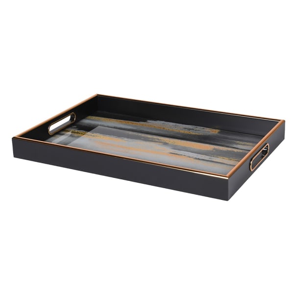 24140 Abstract Gold & Black Tray