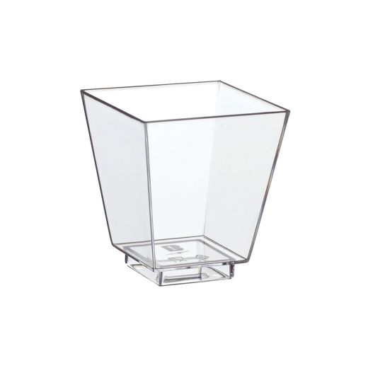 Papstar Clear Acrylic Taster / Palate Cleanser Square Bowl 50ml Pk 50.