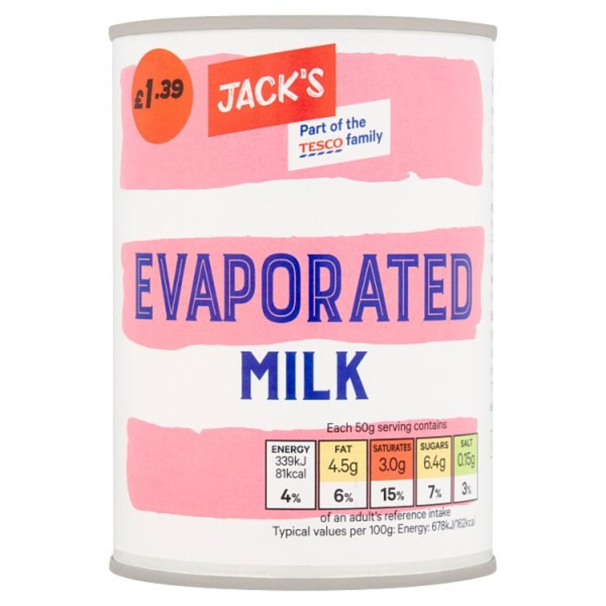 Jack's Evaporated Milk 410g PMP1.39