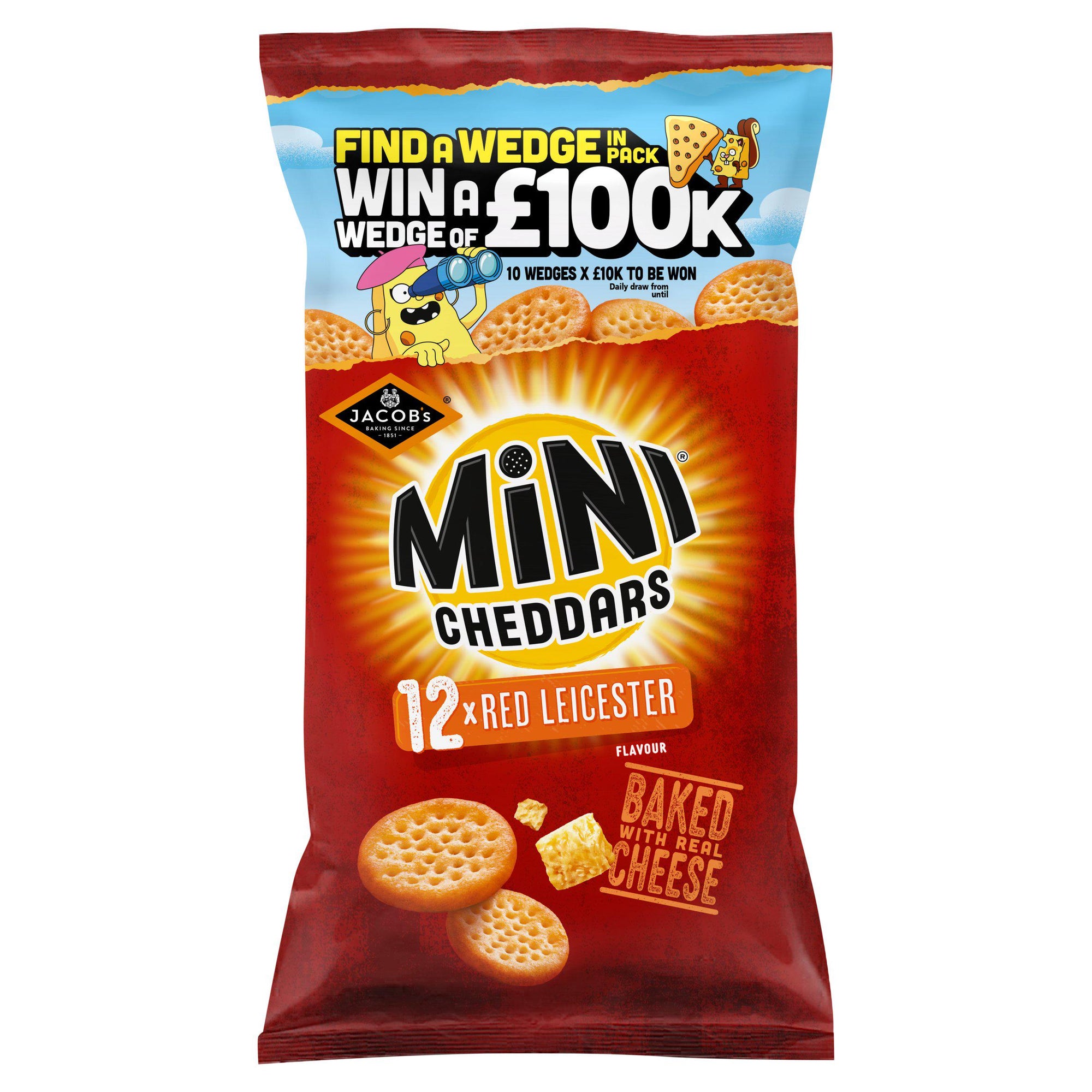Jacobs Mini Cheddars Red Leicester Multipack Snacks 12 x 23g