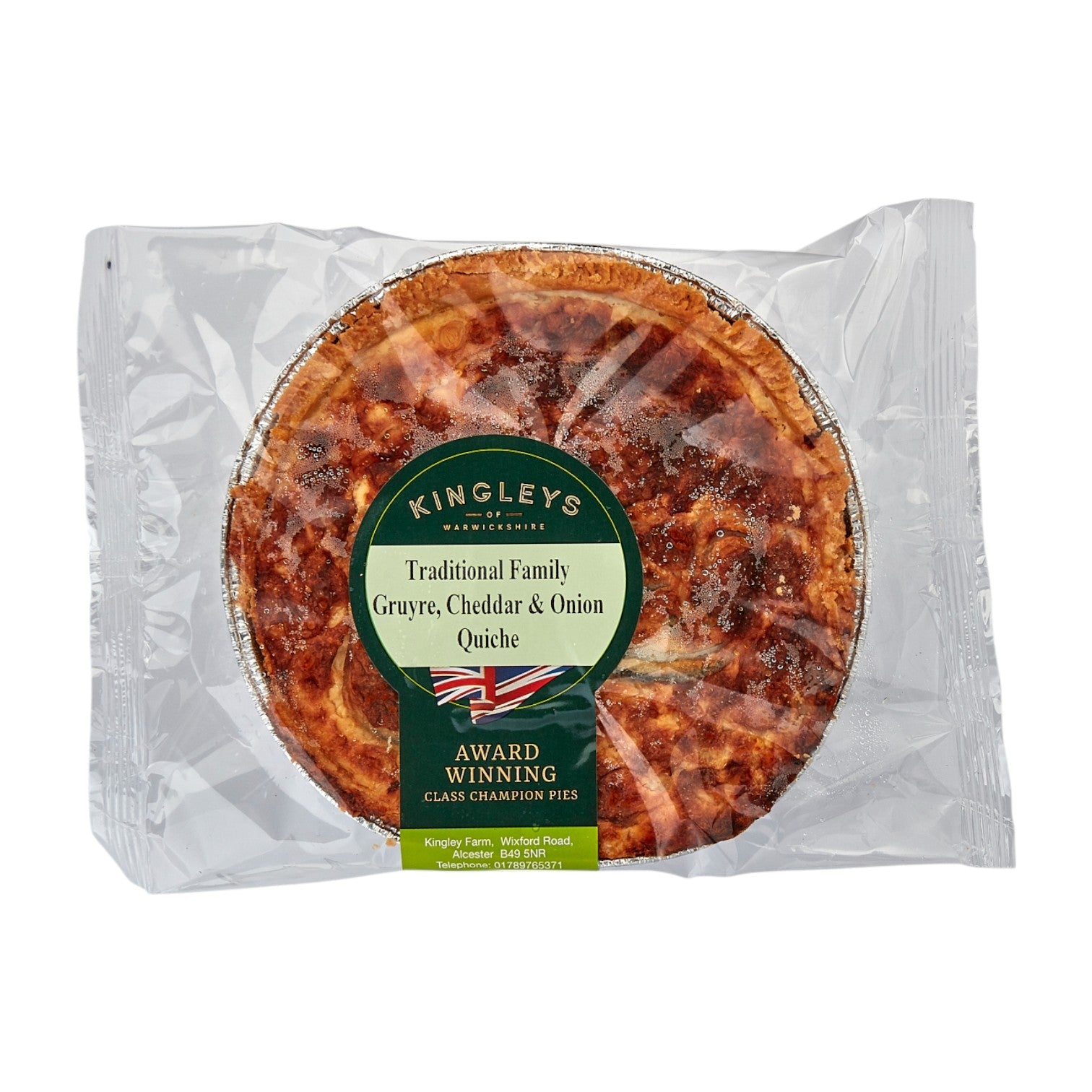Kingleys Quiche Gruyere Cheddar Onion Family
