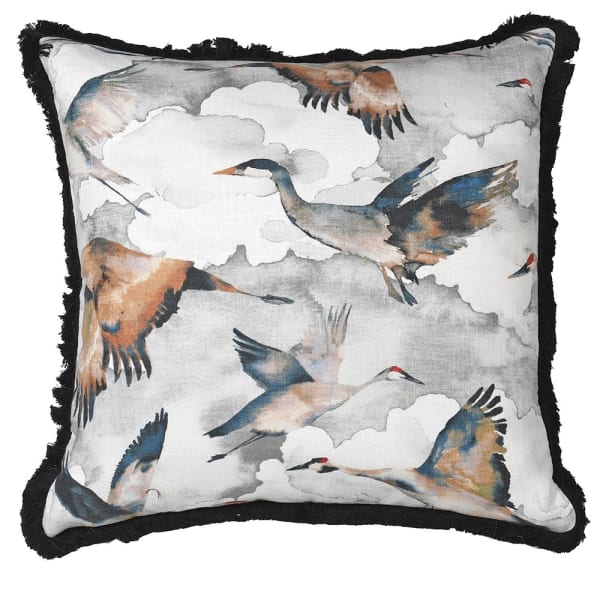 Grey Cranes Cushion Cover