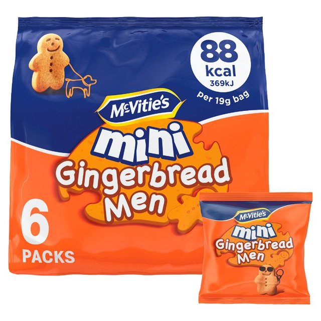 McVities Mini Gingerbread Men Multipack Biscuits 6 x 19g