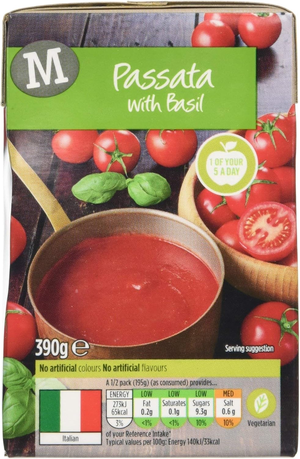 Morrisons Tomato Passata with Basil 390g