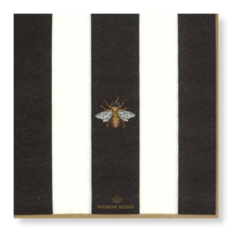 Manor Road Striped Bee Dinner Napkins 20pk