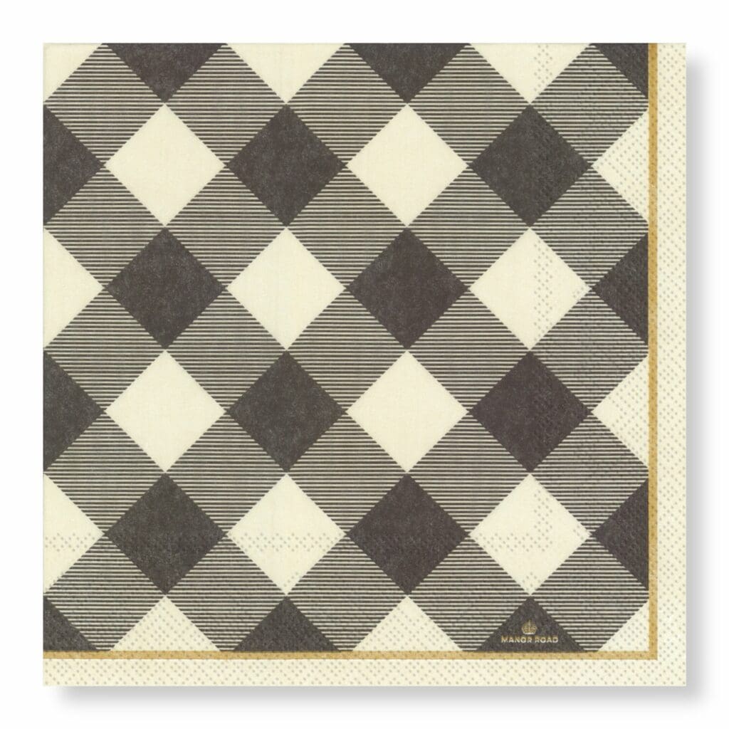 Manor Road Gingham Lunch Napkins 20pk