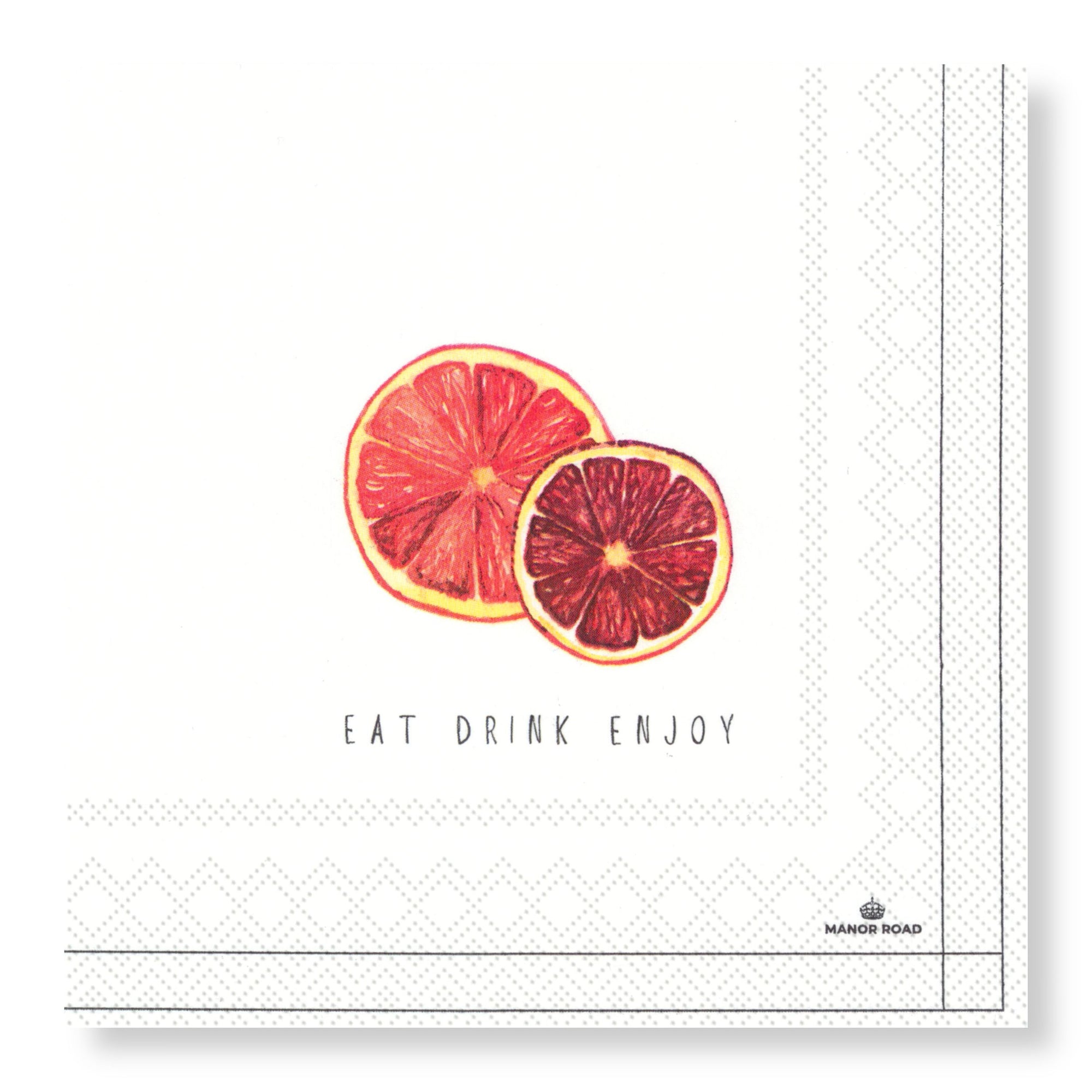 Manor Road  Serviettes 33cm Blood Oranges Pk 20