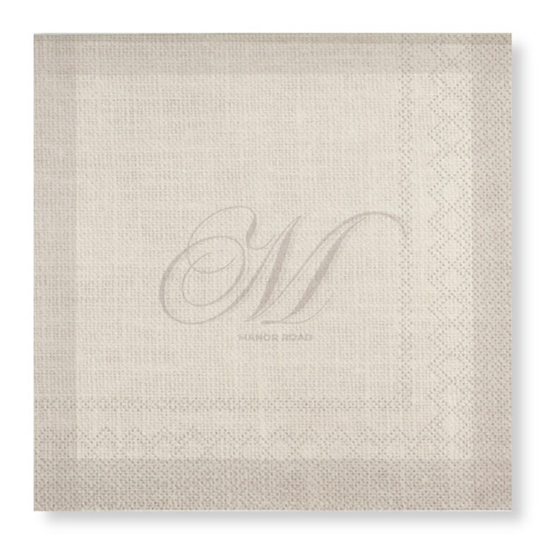 Manor Road Monogram Beige Linen 20pk