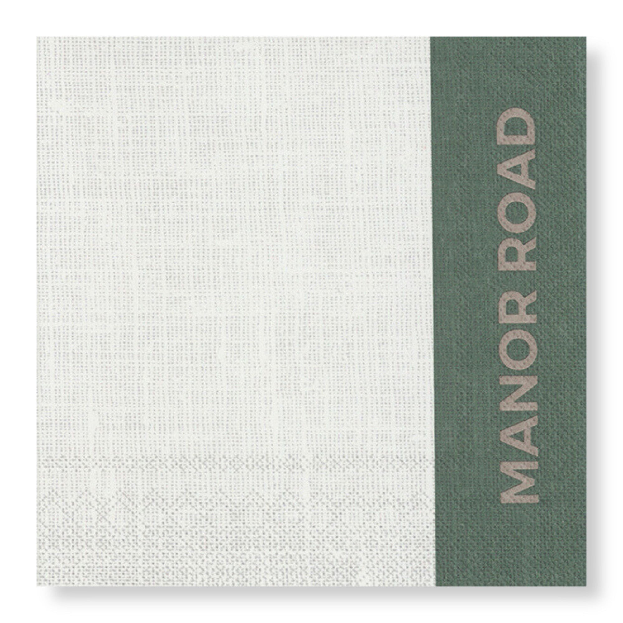 Manor Road Serviettes 33cm Linen Colour Block Green Pk 20
