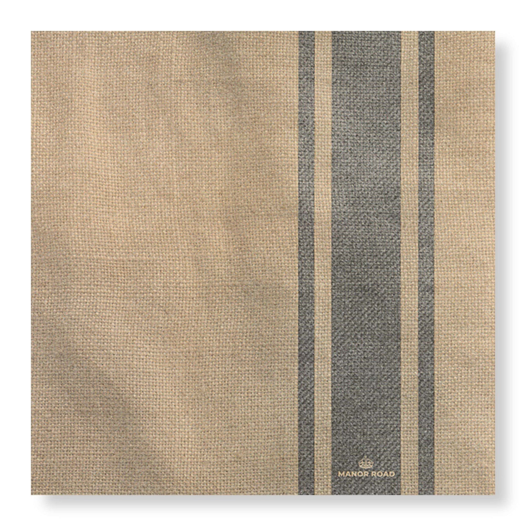 Manor Road Serviettes 40cm Coffee Stripe Linen Pk 20