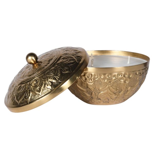 Gold Oud Green Tea Lidded Candle