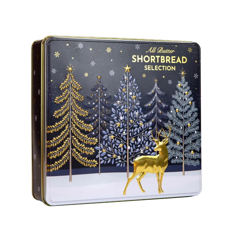 Silver Crane Winter Woodland Shortbread Tin