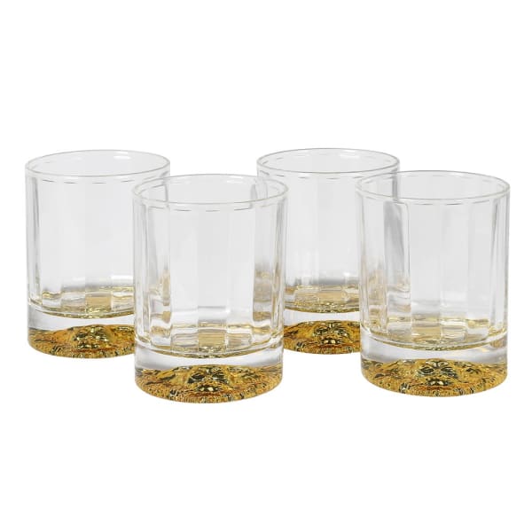 Set of 4 Gold Lionhead Tumblers