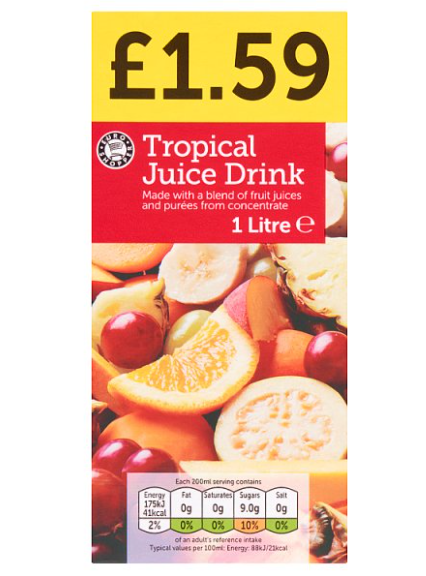 Euro Shopper Tropical Fruit Drink PMP Â£1.59