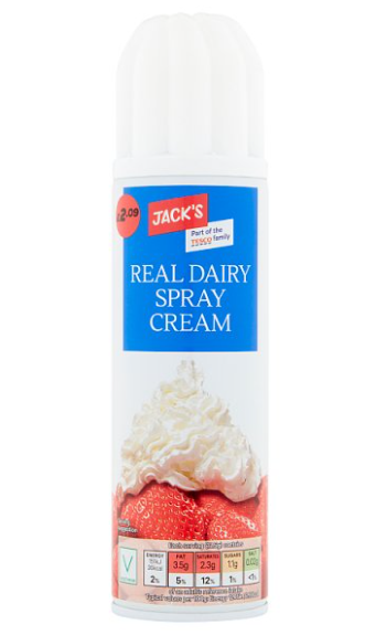 Jack's Real Dairy Spray Cream 250g