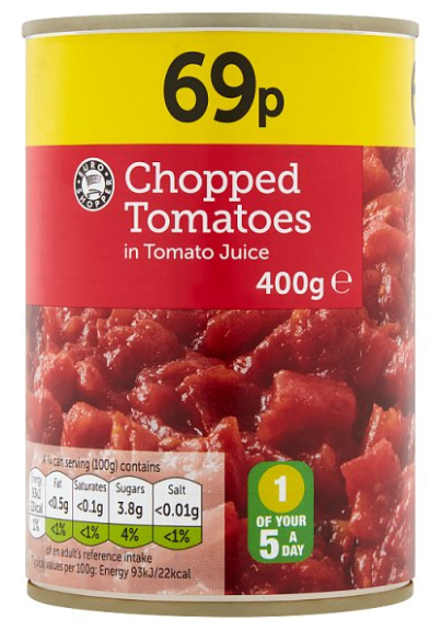 Euro Shopper Chopped Tomatoes 400g PM69p