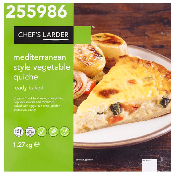 Chef Larder Mediterranean Style Veg Quiche 1.27kg