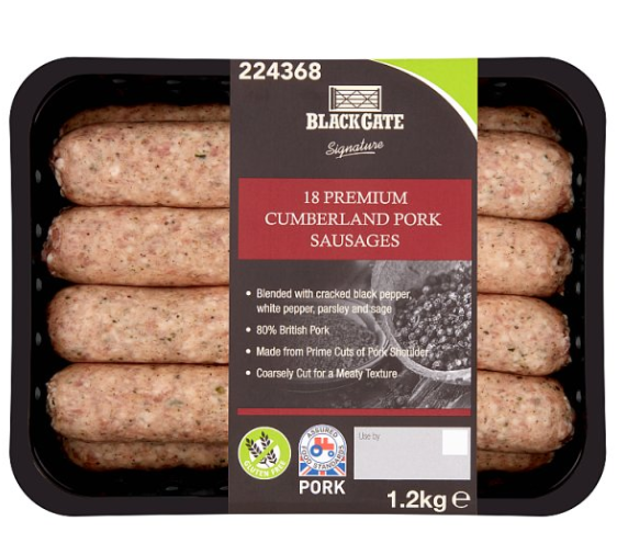 Blackgate 18 Cumberland Pork Sausages 1.2kg